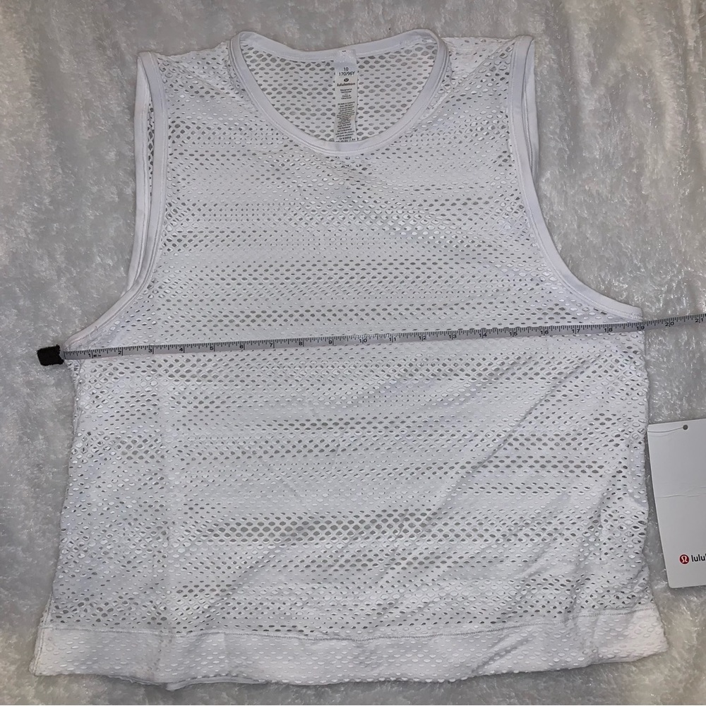 Lululemon Sweat Your Heart Out Tank White Size 10 - Picture 14 of 16